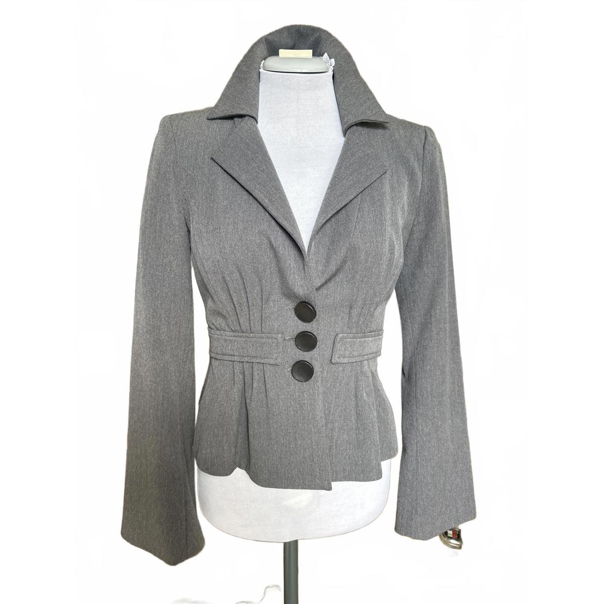 Nanette Lepore Gray Tailored Peplum Blazer